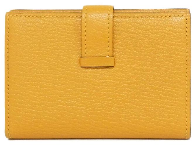 Béarn Portafoglio Mini Bearn in Capra di Hermès Giallo - vista 2