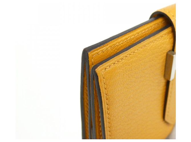Béarn Portafoglio Mini Bearn in Capra di Hermès Giallo - vista 4