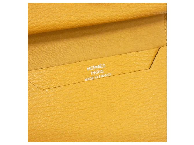 Béarn Portafoglio Mini Bearn in Capra di Hermès Giallo - vista 6