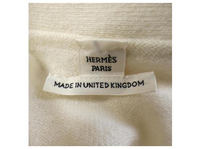 Cárdigan de cachemira Hermès Blanco - vista 4