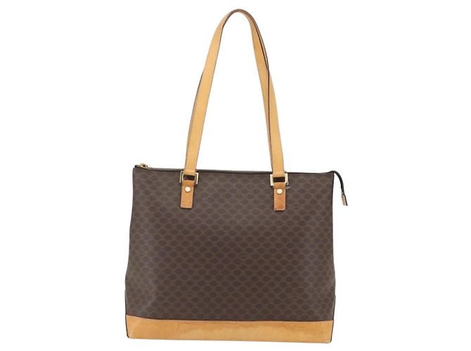 Céline Borsa tote Macadam vintage Celine in tela e pelle Marrone - vista 2
