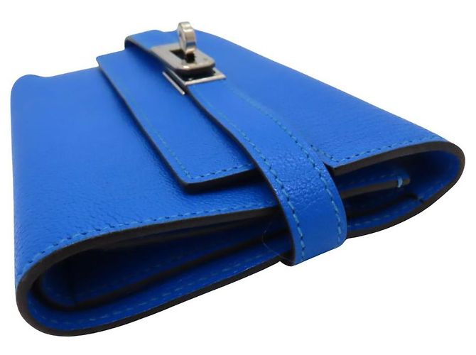 Cartera Kelly Hermès de cabra plegable Azul - vista 2
