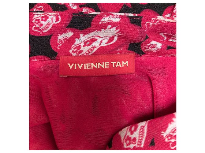 Autre Marque Blusa de volantes de red Power con estampado Dragon Mandala de VIVIENNE TAM - vista 5