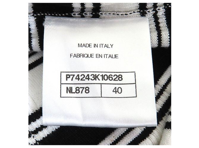 Timeless Gonna Mini Multi-Bordi Logo COCO Mark di Chanel Nero Bianco - vista 7