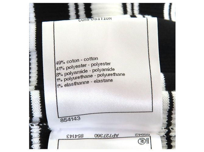 Timeless Gonna Mini Multi-Bordi Logo COCO Mark di Chanel Nero Bianco - vista 8