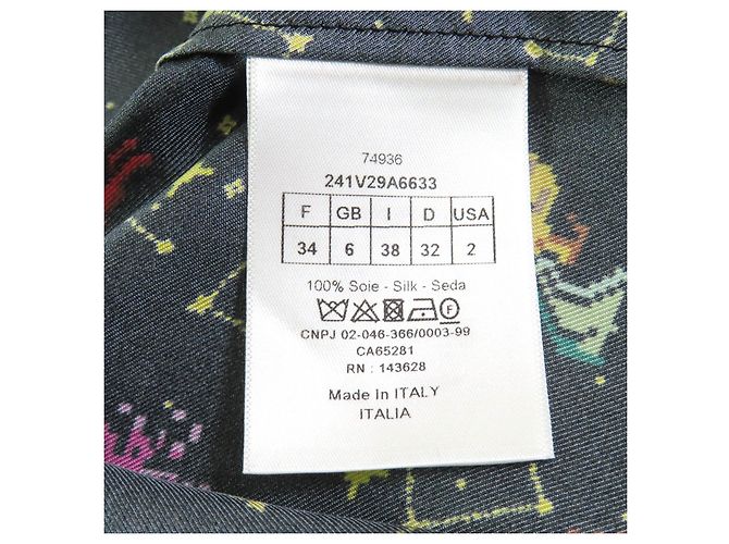 Camicia in seta Christian Dior Nero - vista 8