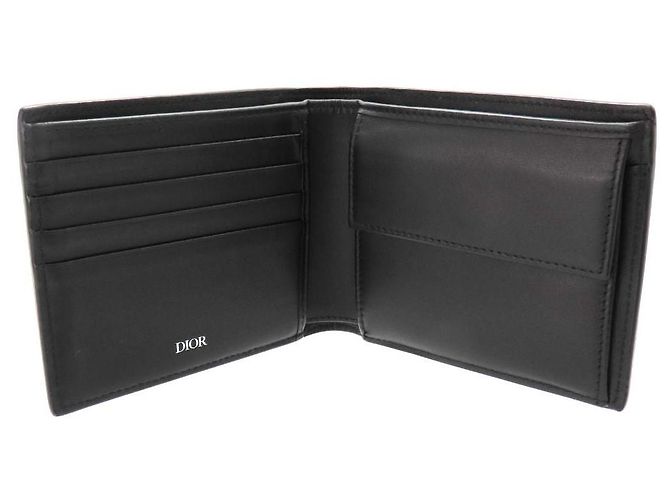 Dior Oblique Galaxy Smooth Leather Bifold Wallet Black - view 5