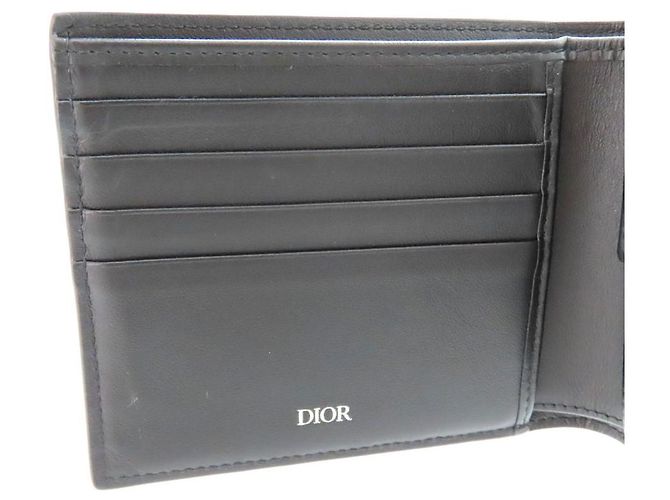 Dior Oblique Galaxy Smooth Leather Bifold Wallet Black - view 6