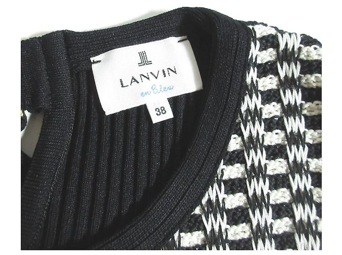 Top de punto LANVIN en Bleu Negro Blanco - vista 4