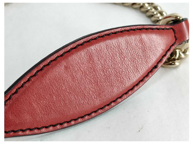 Gucci Emily Chain Flap Leather Medium Rosso - vista 2
