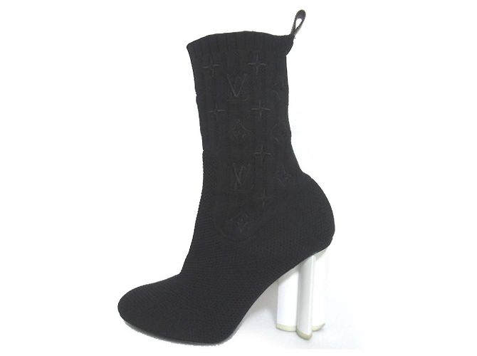 Strick-Ankle Boots Silhouette von Louis Vuitton Schwarz - Ansicht 2