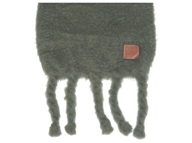 Mohair-Fransen-Schal mit Anagramm-Patch von Loewe Grün - Ansicht 3