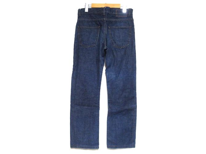 Calças de denim com patch de couro e botão Hermès Série 40 Azul - vista 2
