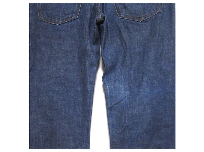Calças de denim com patch de couro e botão Hermès Série 40 Azul - vista 7