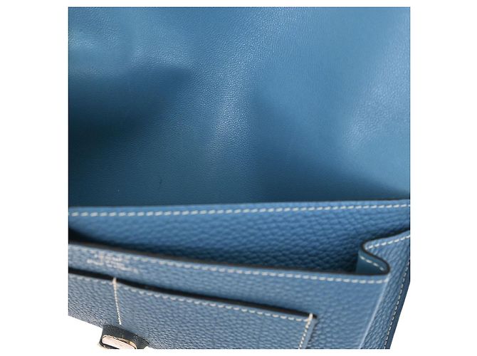 Billetera combinada Dogon Duo de cuero Hermès Azul - vista 4