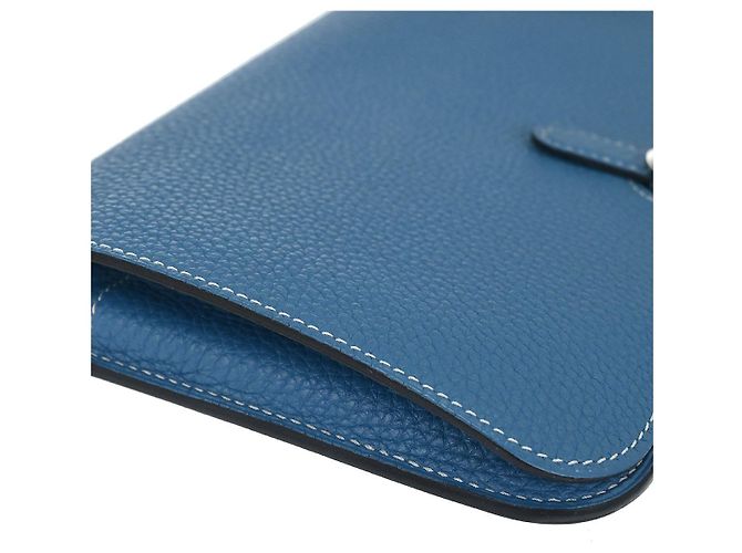 Billetera combinada Dogon Duo de cuero Hermès Azul - vista 6