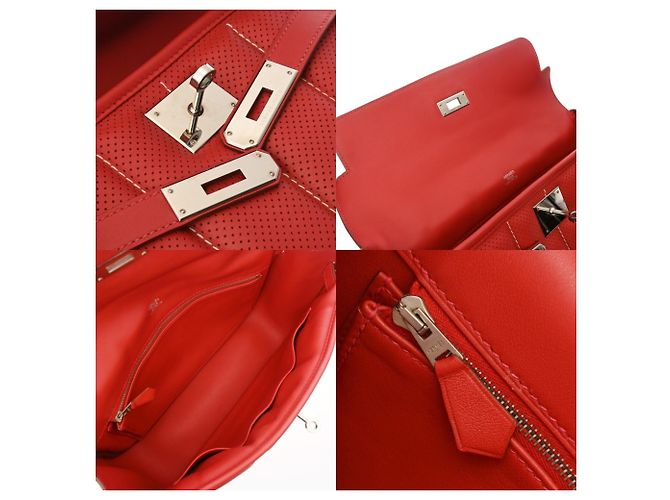 Borsa a Spalla Hermès Berline 28 Rouge Kazak Rosso - vista 10