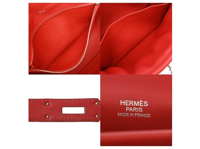 Borsa a Spalla Hermès Berline 28 Rouge Kazak Rosso - vista 11