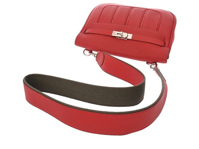 Borsa a Spalla Hermès Berline 28 Rouge Kazak Rosso - vista 4