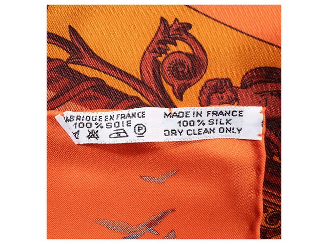 Sciarpa Hermès Carré 90 - L'ATLANTIDE Arancione - vista 10