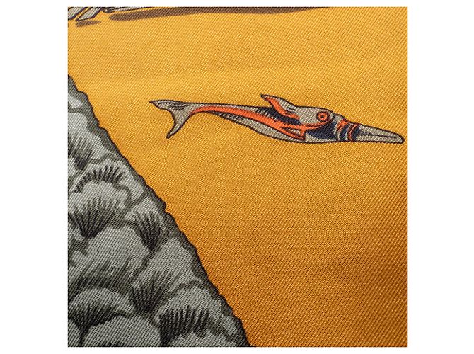 Sciarpa Hermès Carré 90 - L'ATLANTIDE Arancione - vista 14