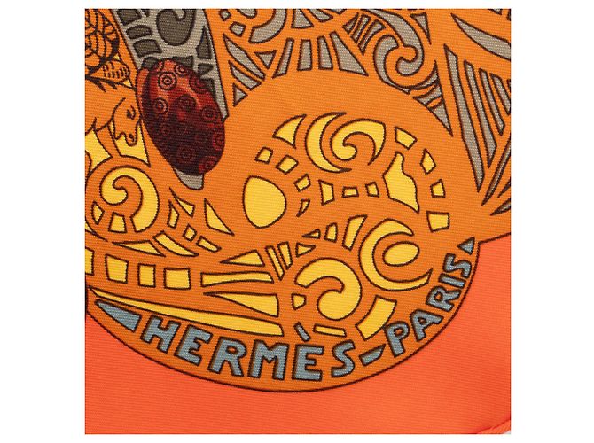 Sciarpa Hermès Carré 90 - L'ATLANTIDE Arancione - vista 16