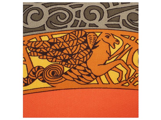 Sciarpa Hermès Carré 90 - L'ATLANTIDE Arancione - vista 18