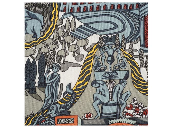 Sciarpa Hermès Carré 90 - L'ATLANTIDE Arancione - vista 20