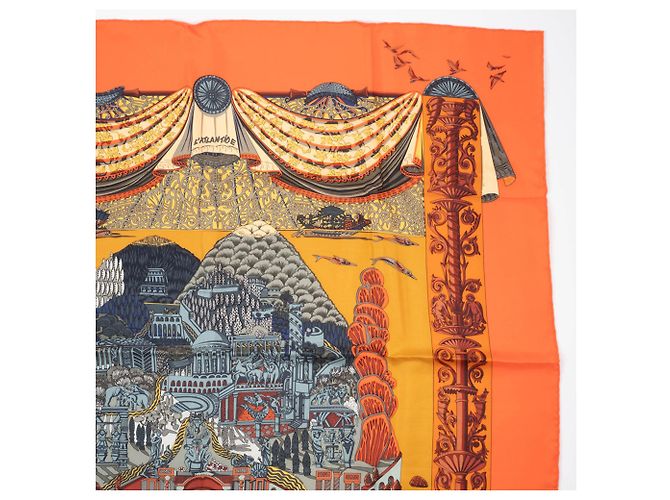 Sciarpa Hermès Carré 90 - L'ATLANTIDE Arancione - vista 5