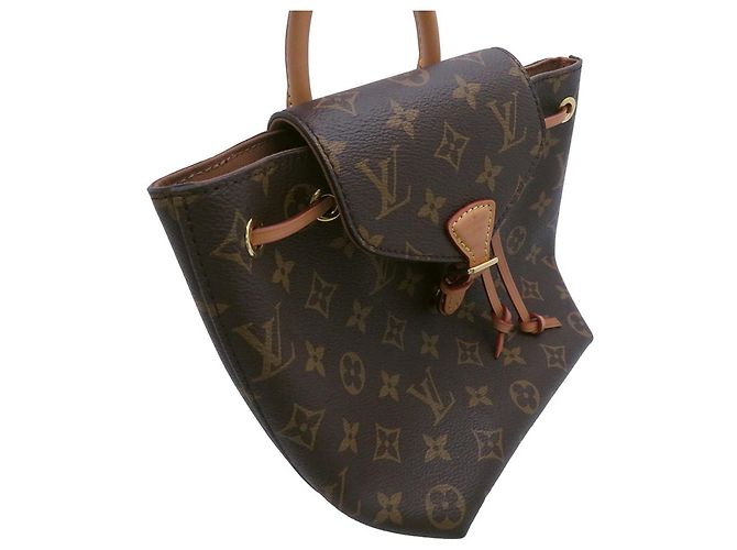 Borsa Louis Vuitton Monogram Montsouris NM BB Marrone - vista 13