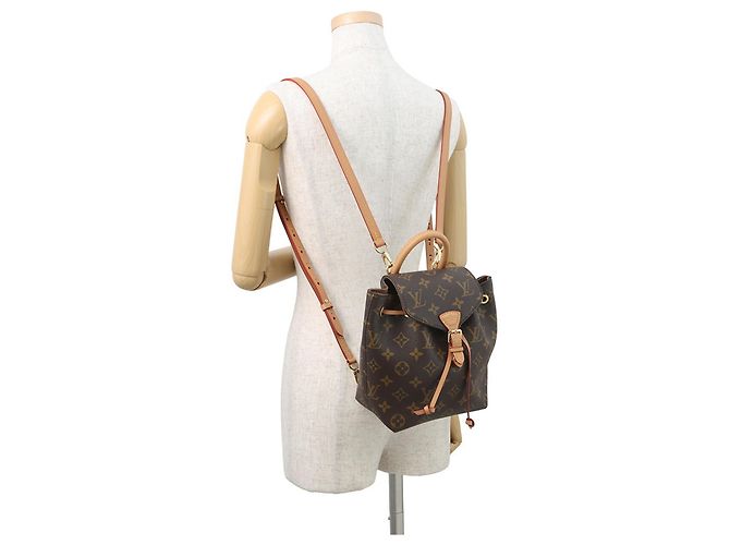 Borsa Louis Vuitton Monogram Montsouris NM BB Marrone - vista 5