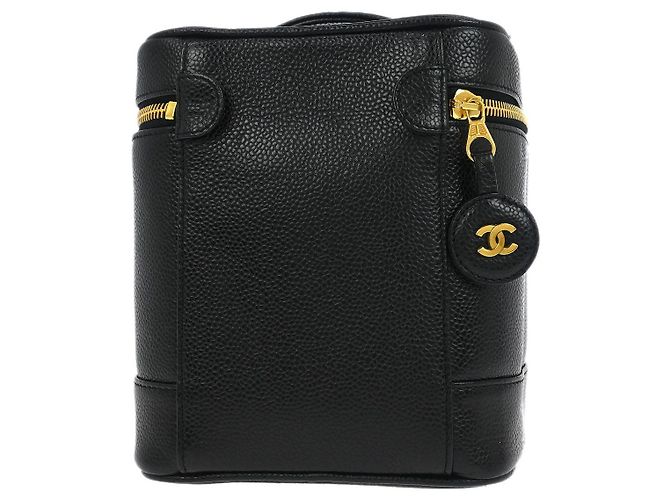Timeless Chanel Vintage Zeitlose Kosmetiktasche Kaviar Klein Schwarz - Ansicht 2