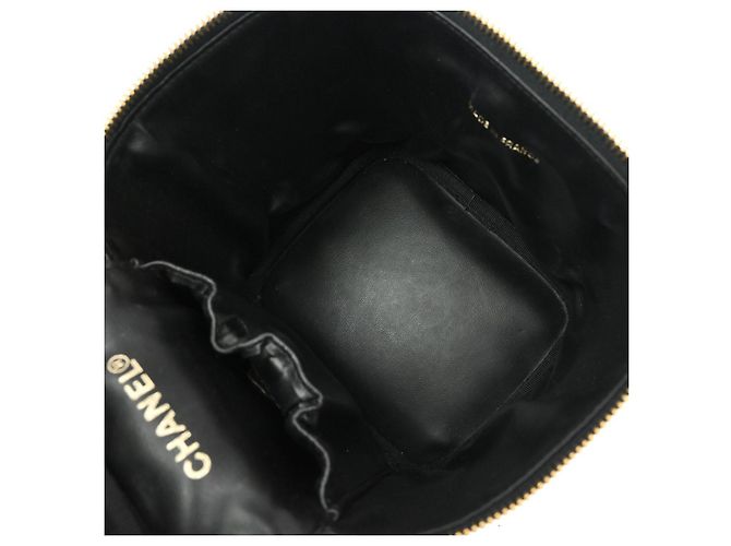Timeless Chanel Vintage Zeitlose Kosmetiktasche Kaviar Klein Schwarz - Ansicht 3