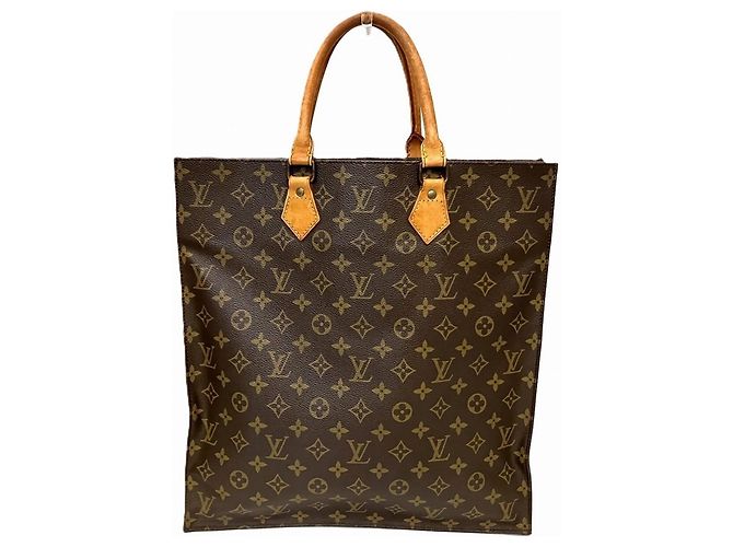 Borsa Tote Monogram Sac Plat Louis Vuitton Marrone - vista 2