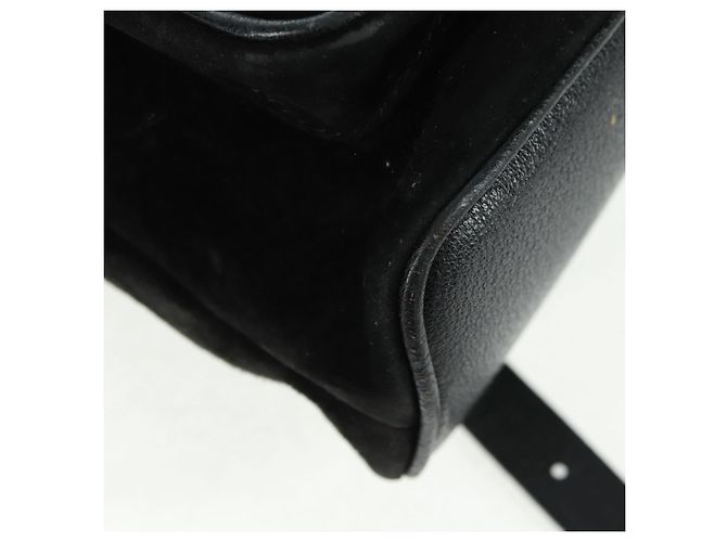 Zaino in suede Gucci Bamboo Nero Oro 003 58 0016 Auth 161768 D'oro - vista 16