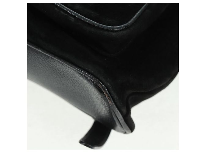 Zaino in suede Gucci Bamboo Nero Oro 003 58 0016 Auth 161768 D'oro - vista 17
