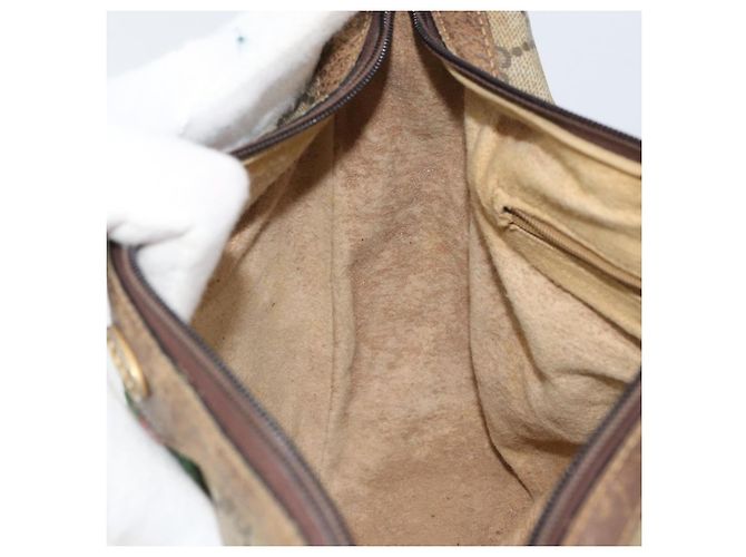 Borsa a Spalla Gucci GG Supreme Web Sherry Line PVC Beige 010 378 Auth 162998 - vista 21