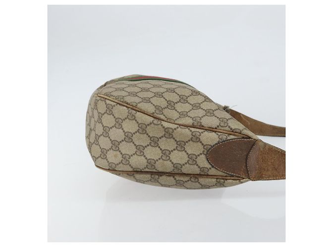 Borsa a Spalla Gucci GG Supreme Web Sherry Line PVC Beige 010 378 Auth 162998 - vista 3