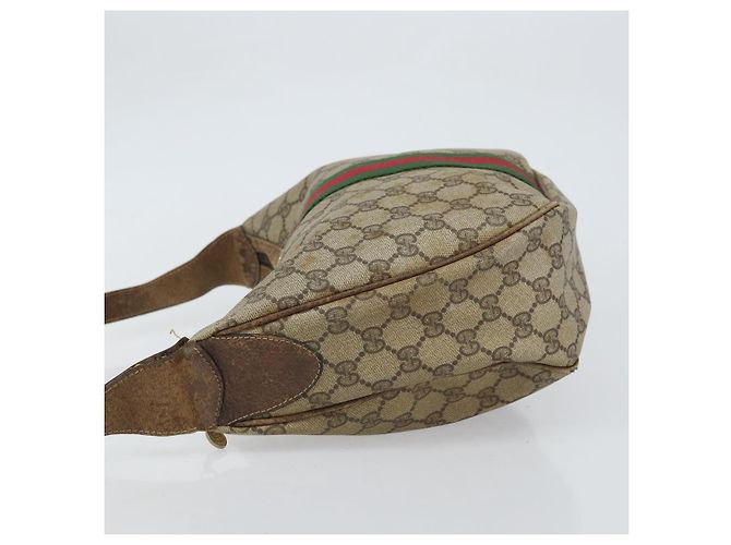 Borsa a Spalla Gucci GG Supreme Web Sherry Line PVC Beige 010 378 Auth 162998 - vista 4