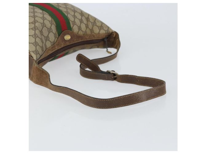 Borsa a Spalla Gucci GG Supreme Web Sherry Line PVC Beige 010 378 Auth 162998 - vista 7