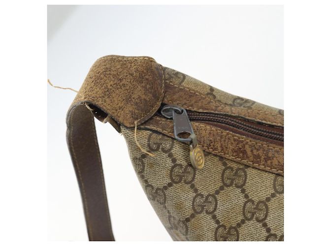 Borsa a Spalla Gucci GG Supreme Web Sherry Line PVC Beige 010 378 Auth 162998 - vista 9