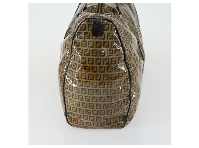 Borsa Boston in tela Zucchino FENDI marrone oro Auth am10122 - vista 3