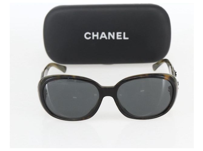 Gafas de sol CHANEL Camelia de plástico gris 5113-A CC Auth 161696 Castaño - vista 11