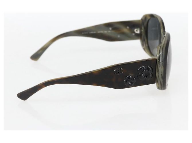 Gafas de sol CHANEL Camelia de plástico gris 5113-A CC Auth 161696 Castaño - vista 4
