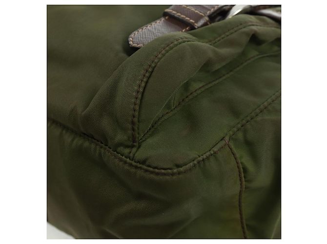 PRADA Schultertasche Nylon Grün Silber Authentisch 161408 - Ansicht 17