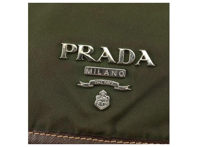 PRADA Schultertasche Nylon Grün Silber Authentisch 161408 - Ansicht 20