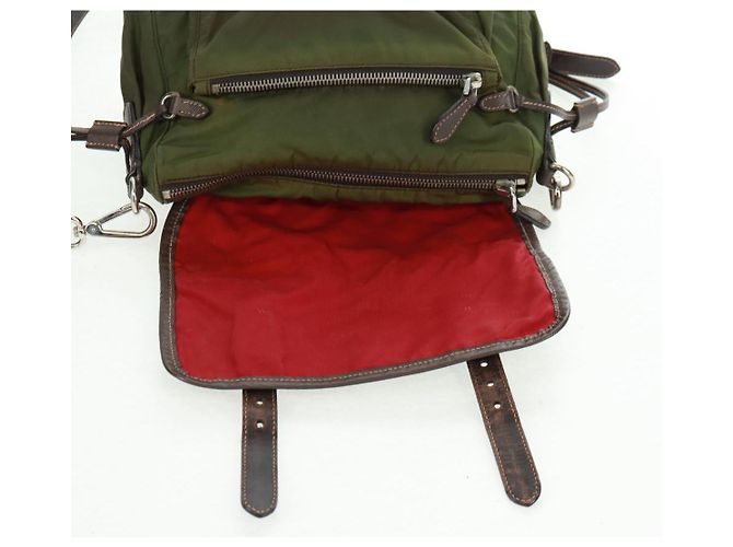 PRADA Schultertasche Nylon Grün Silber Authentisch 161408 - Ansicht 22