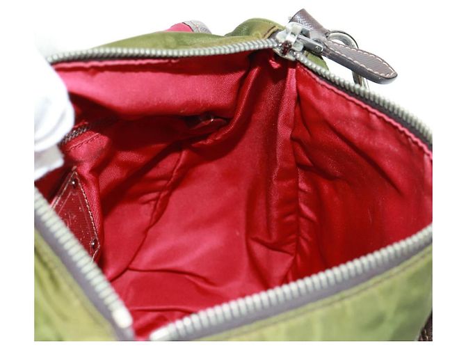PRADA Schultertasche Nylon Grün Silber Authentisch 161408 - Ansicht 26