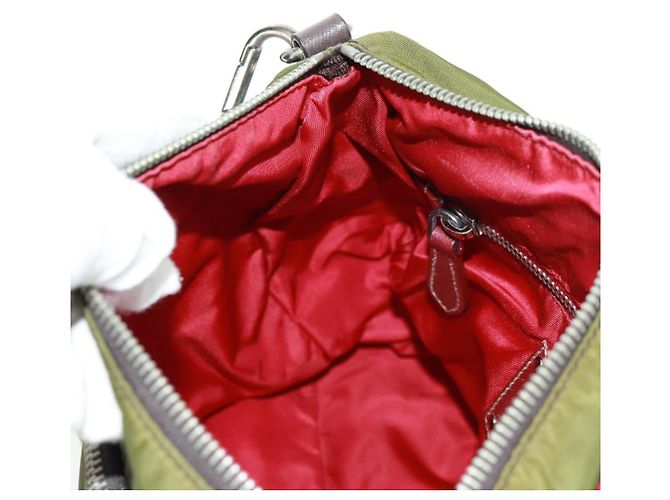 PRADA Schultertasche Nylon Grün Silber Authentisch 161408 - Ansicht 27