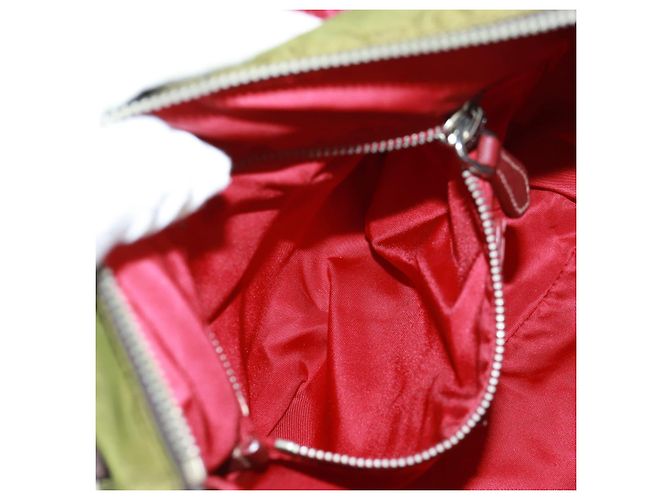 PRADA Schultertasche Nylon Grün Silber Authentisch 161408 - Ansicht 29
